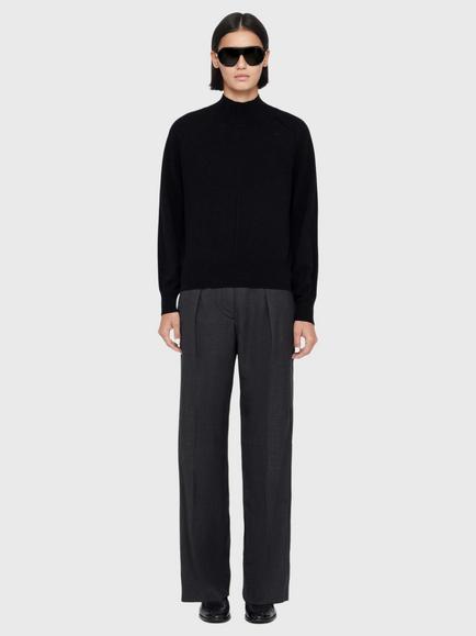 AllSaints Leonie Wool Wide Leg Trousers - view 2, Grey Charcoal