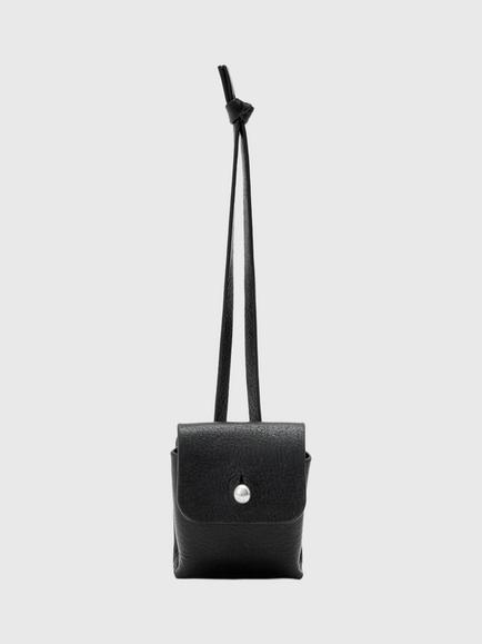 AllSaints Compact Leather Mini Case, Black, Black