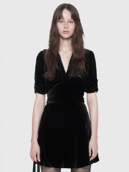 AllSaints Ena Velvet Dress, Black