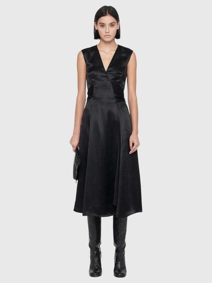 AllSaints Jeanne Sleeveless Wrap Midi Dress, Black - view 2, Black