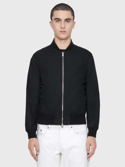 AllSaints Abbot Cotton Rich Bomber Jacket, Black
