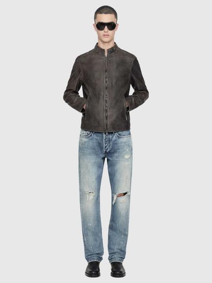 AllSaints Cora Leather Jacket, Grey - view 2, Grey