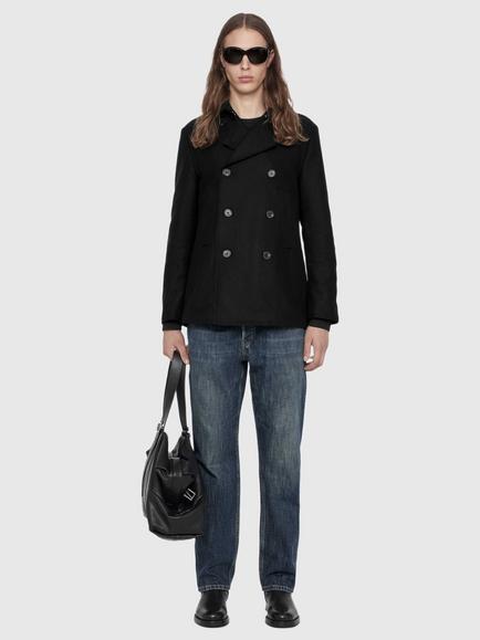 AllSaints Lagan Wool Rich Peacoat, Black - view 2, Black