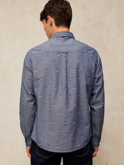 White Stuff Bruton Cotton Regular Fit Ski Lift Shirt, Navy - view 2, Navy