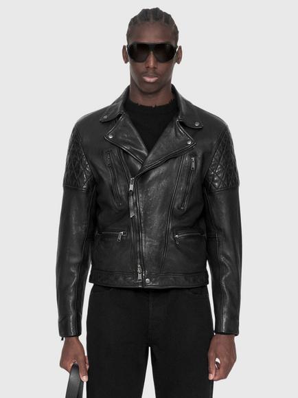 AllSaints Reed Leather Biker Jacket, Black, Black