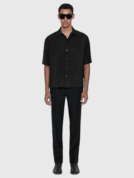 AllSaints Fade Loose Fit Polka Dot Shirt, Black - view 2, Black