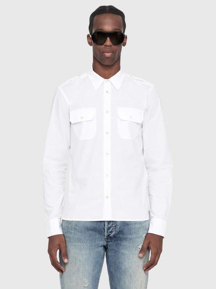 AllSaints Pure Cotton Long Sleeve Shirt, White