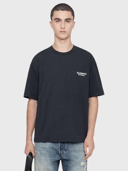AllSaints Cotton Short Sleeve Crew Neck T-Shirt, Navy, Navy