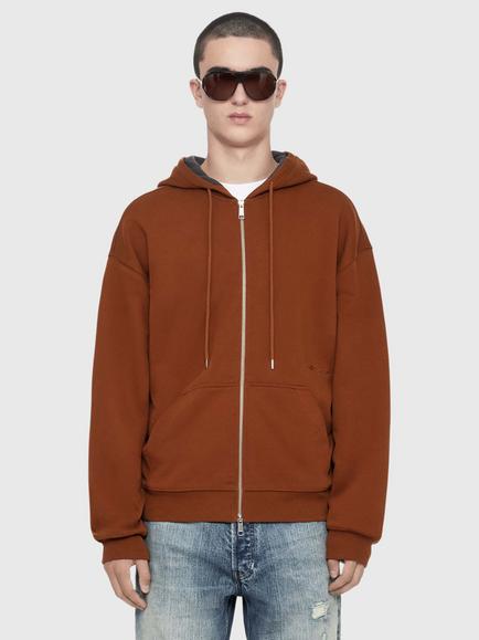 AllSaints Brax Zip Hoodie, Orange, Orange Mid