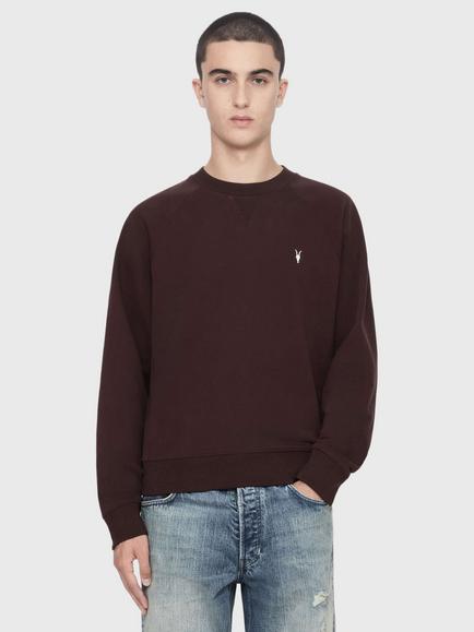 AllSaints Harlow Ramskull Raglan Sweatshirt, Red, Red