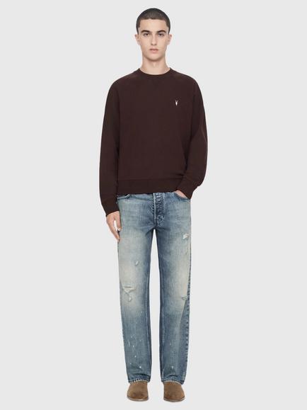 AllSaints Harlow Ramskull Raglan Sweatshirt, Red - view 2, Red