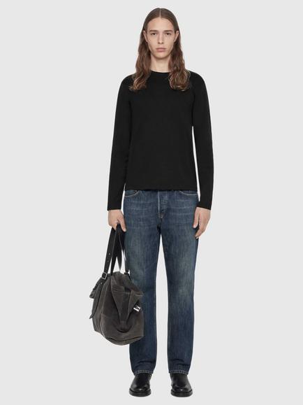 AllSaints Harris Cotton Long Sleeve Crew Neck T-Shirt - view 2, Jet Black