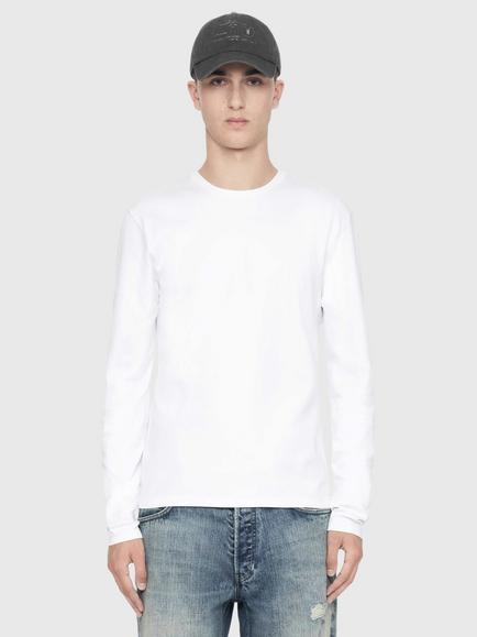 AllSaints Harris Cotton Long Sleeve Crew Neck T-Shirt, Optic White