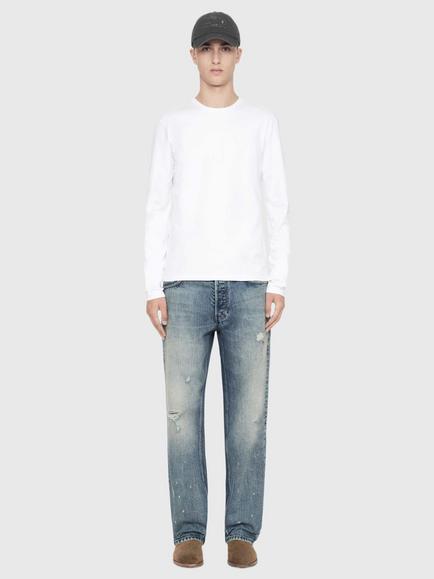 AllSaints Harris Cotton Long Sleeve Crew Neck T-Shirt - view 2, Optic White
