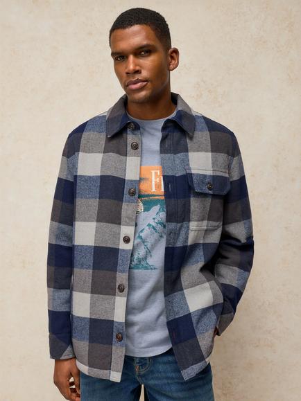 White Stuff Hetton Check Borg Lined Jacket, Green, Green
