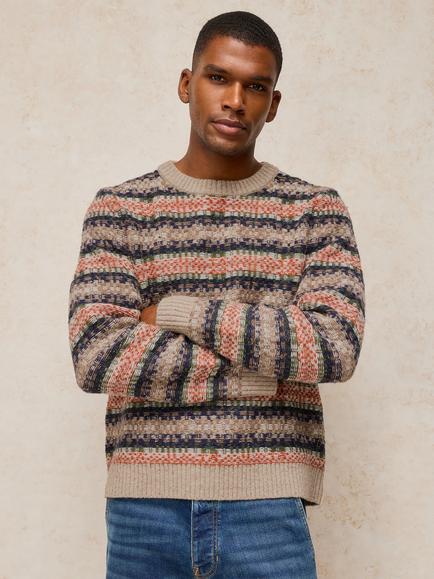 White Stuff Bearsden Lambswool Rich Jumper, Orange/Multi, Orange/Multi