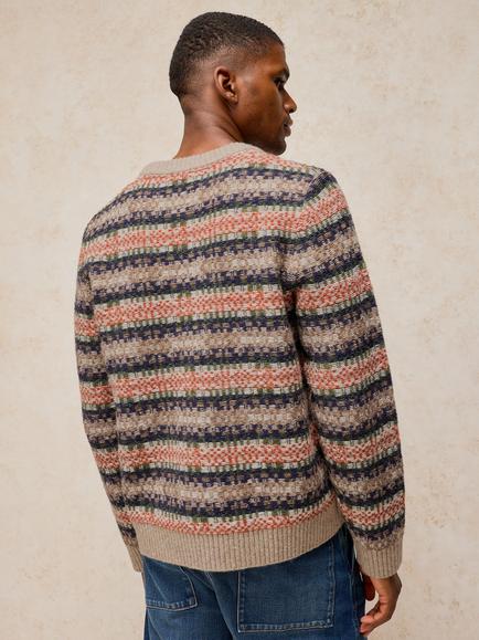 White Stuff Bearsden Lambswool Rich Jumper, Orange/Multi - view 2, Orange/Multi