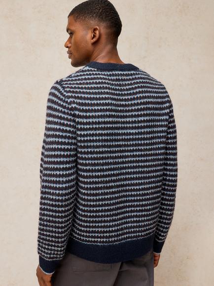 White Stuff Hamilton Stripe Crew Neck Jumper, Blue/Multi - view 2, Blue/Multi