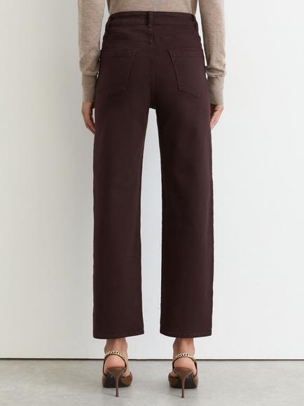 Reiss Petite Selin Mid Rise Straight Leg Jeans, Grape - view 2, Grape