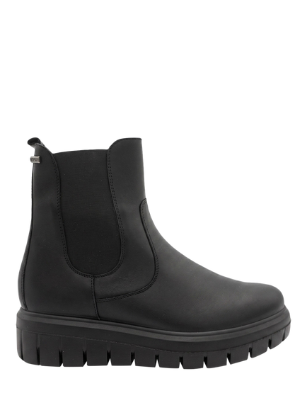 Jones Bootmaker Marbella Leather Platform Heel Ankle Boots, Black, Black