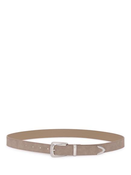 KAFFE Kamarigold Slim Belt, Taupe Grey/Silver, Taupe Grey/Silver