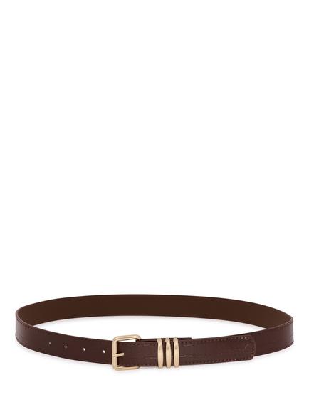 KAFFE Sienna Belt, Fudge/Gold, Fudge/Gold