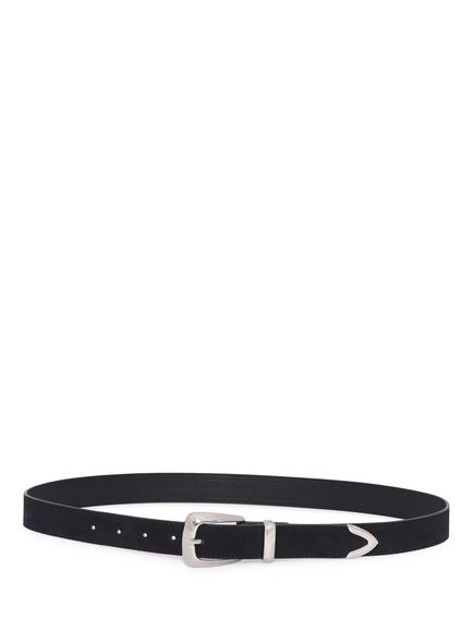 KAFFE Kamarigold Slim Belt, Black/Silver, Black/Silver
