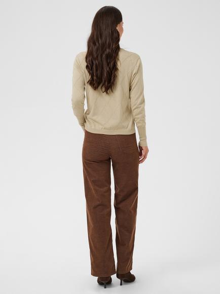 KAFFE Kalizza  Argyle Diamond Crew Neck Jumper - view 2, Feather Gray Melange