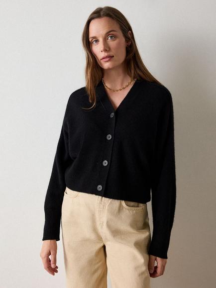 Whistles Cashmere Cardigan, Black, Black