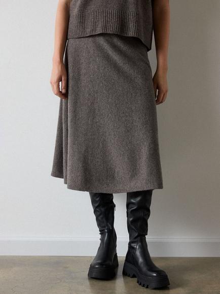 Whistles Petite Wool Knitted Midi Skirt, Neutral - view 2, Neutral