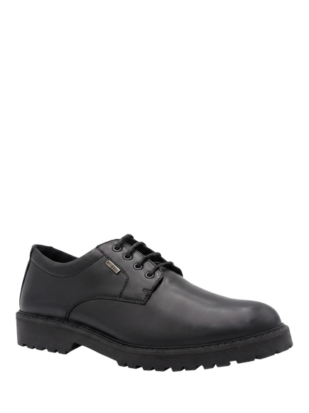 Jones Bootmaker Halewood Leather Derby Shoes, Dark Brown - view 2, Black