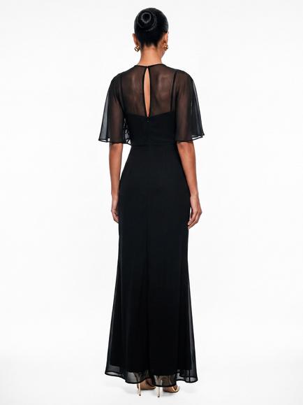 Maya Deluxe Floral Embellished Maxi Dress, Black - view 2, Black