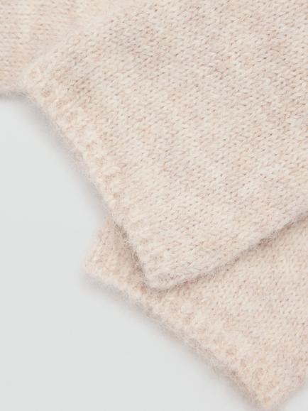 Mango Longline Fingerless Knitted Mittens - view 2, Raw