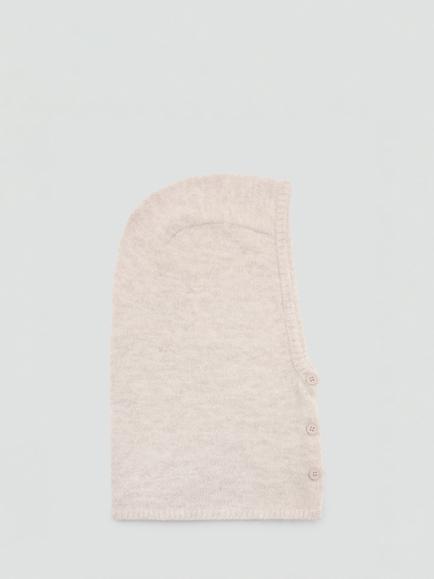 Mango Button Knit Hood Balaclava, Raw