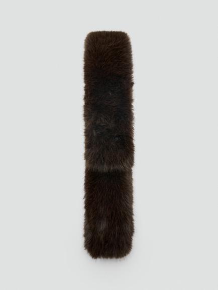 Mango Plush Faux Fur Scarf, Chocolate, Chocolate