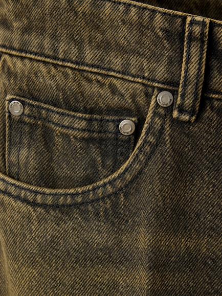 Mango Mid-Rise Straight Pressed Crease Jeans, Black - view 2, Black