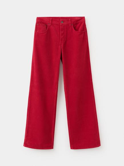 Mango Wide Leg Jeans, Red, Red