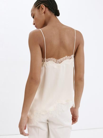 Mango Lace Trin Cami Top, Ivory - view 2, Ivory