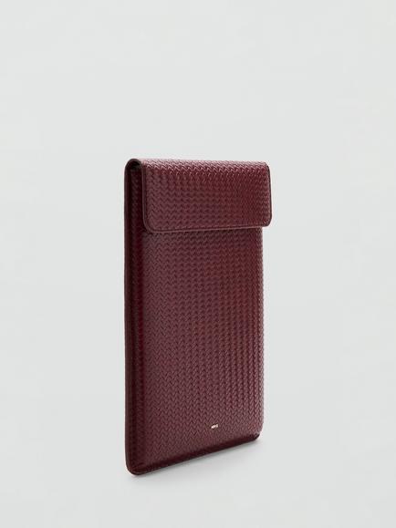 Mango Flap Sleeve Braided Laptop Case, Bordeaux - view 2, Bordeaux
