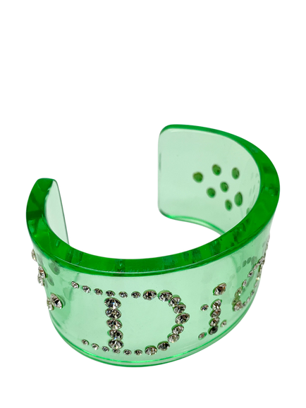 Pre-loved Vintage Dior Galliano Apple Cuff, Green - view 2, Green