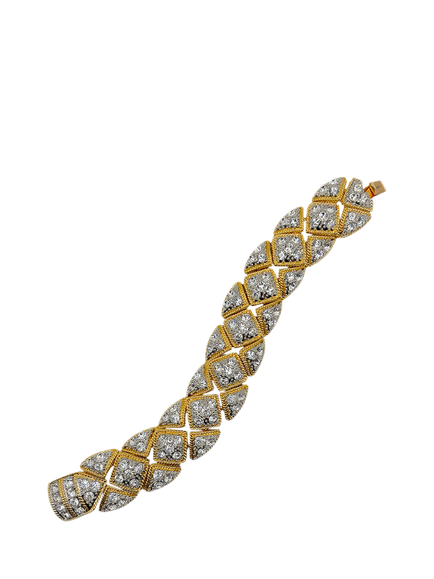 Pre-loved Vintage Joan Rivers Crystal Matelassé Bracelet, Gold, Gold