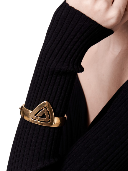 Pre-loved Vintage Givenchy Cuff, Dated 1976, Gold - view 2, Gold