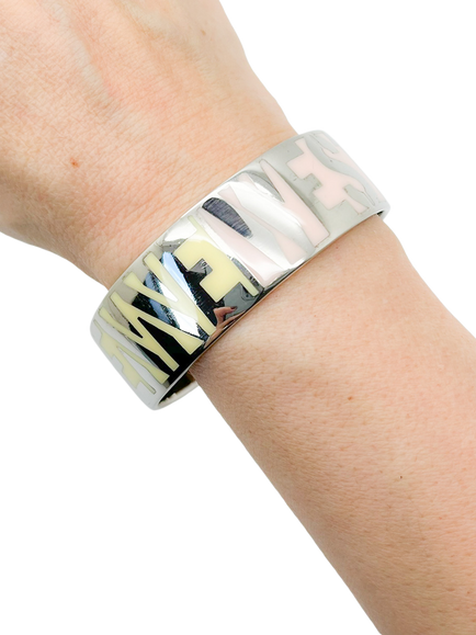 Pre-loved Vivienne Westwood Enamel Bangle, Silver - view 2, Silver