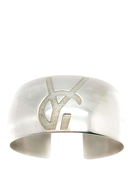 Pre-loved Vintage Yves Saint Laurent Sterling Bangle, Silver - view 2, Silver