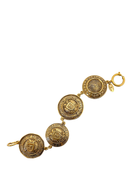 Pre-loved Vintage CHANEL Starburst Bracelet, Dated 1990, Gold, Gold