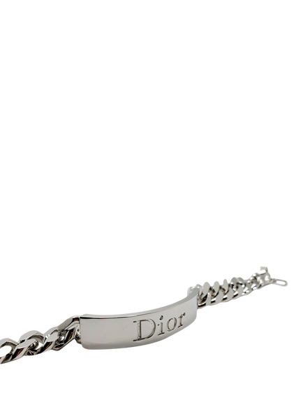 Pre-loved Vintage Christian Dior Chunky ID Bracelet, Silver - view 2, Silver