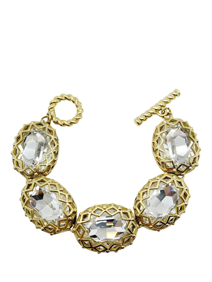 Pre-loved Vintage Dior Headlight Bracelet, Gold, Gold
