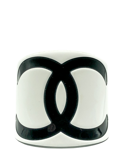Pre-loved Oversized CHANEL CC Cuff, Circa 2000, Monochrome, Monochrome