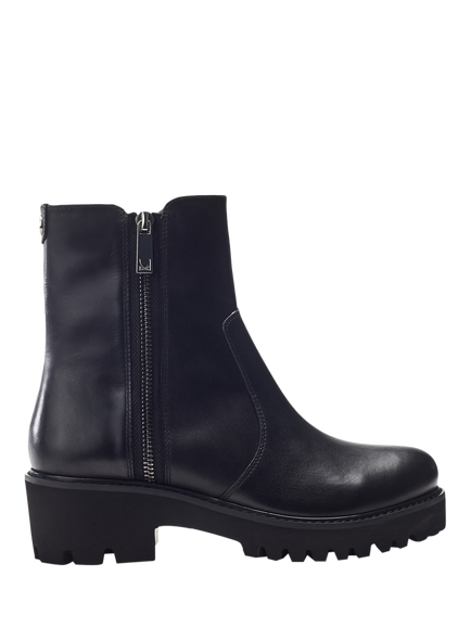 Moda in Pelle Ocaso Leather Chunky Ankle Boots, Black, Black