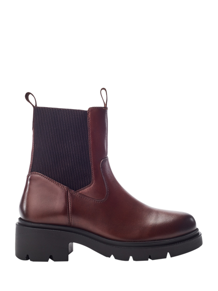 Moda in Pelle Ollia Leather Chelsea Boots, Dark Tan, Dark Tan